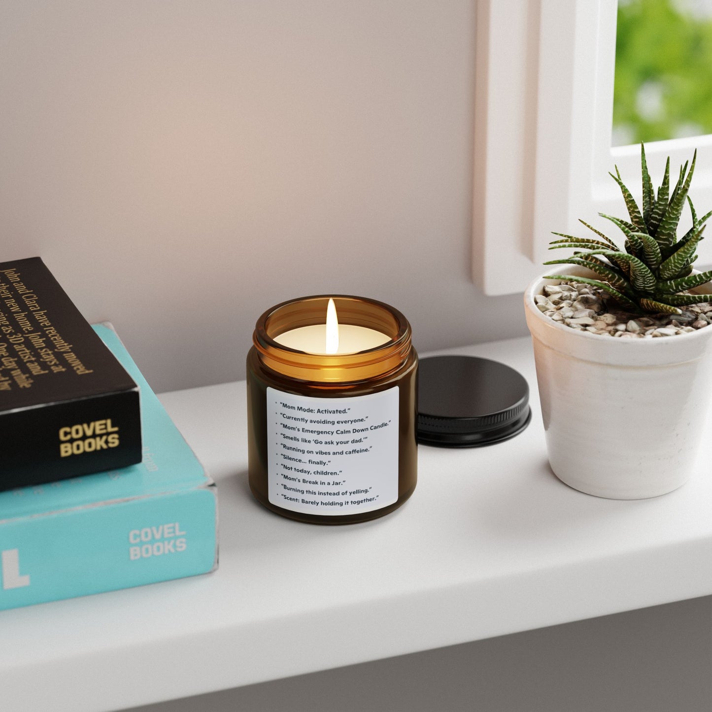 Scented Soy Candle — Amber Jar with Humorous Self-Care Label (Multi-Size)