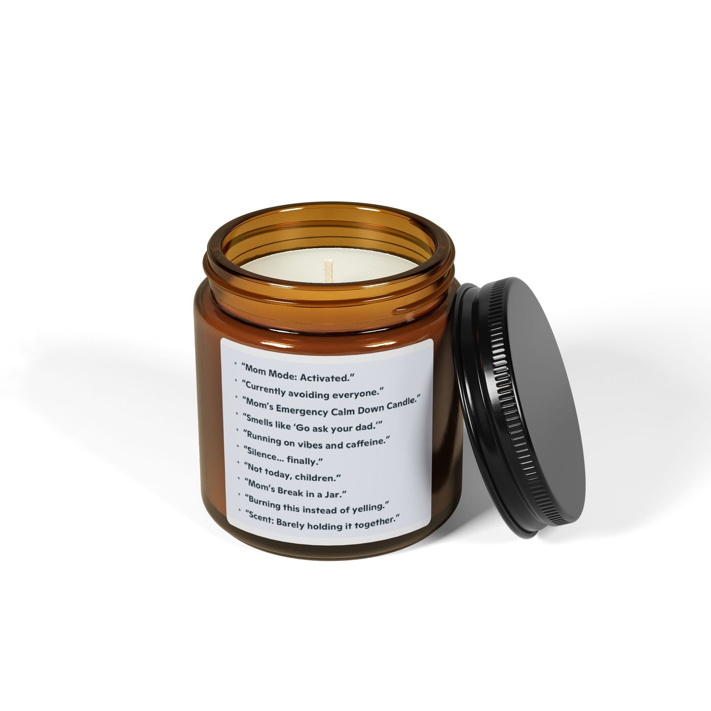 Scented Soy Candle — Amber Jar with Humorous Self-Care Label (Multi-Size)