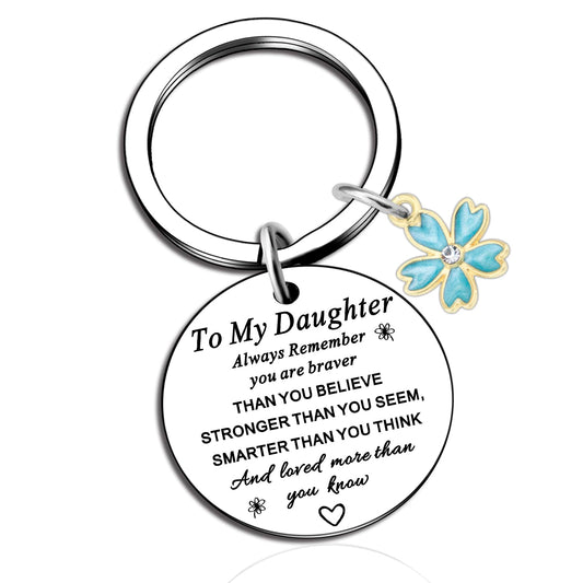 ichrati Birthday Gifts for Daughter Adults Best Daughters Birthday Gift Idea from Mom Christmas Birthday Mother’s Day Presents for Teen Girls Loved More Than You Know Keychain